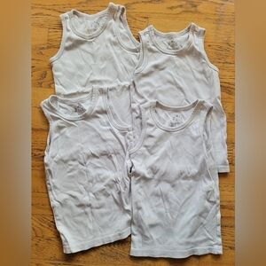 Primary Organic White Tank Tops Set of 4, Size 6-7
